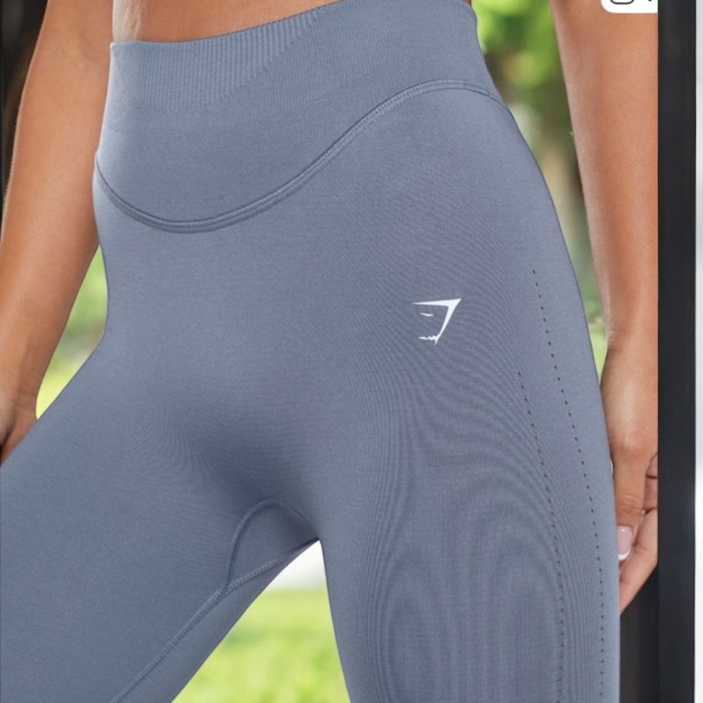 Gymshark‎ Seamless Leggings XS Evening Blue High Waist Stretch Workout Athletic